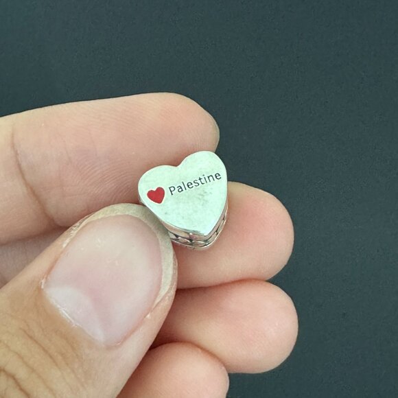 Pandora Palestine Flag  Heart Charm - Picture 4 of 7